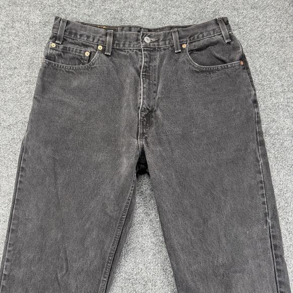 Vintage Levis Jeans Mens 36x34 Black 505 Straight Leg USA Made Y2K (FITS 34x32) - Picture 5 of 12